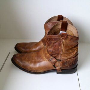Frye Wyatt Harness Short Boots Brown Tan Size 10 Women's